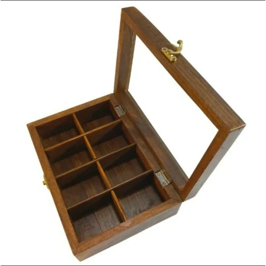 8-Rack Spice Box, Wooden Organizer, for Kitchen Essential