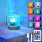 Water Ripple Lamp | 16-Color Rotating LED Night Light with Remote