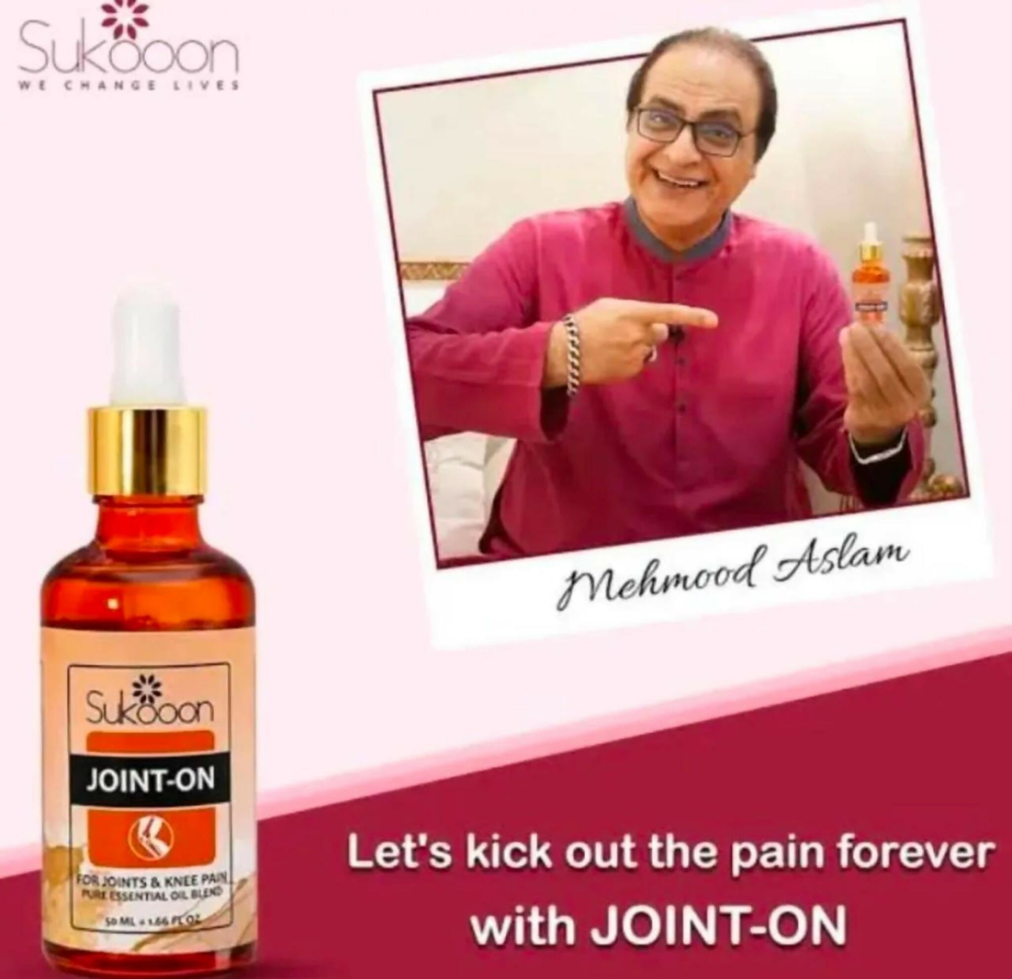 Sukoon Joint On Essential Oil Blend For Pain in Joints, Back Pain, Arthritis Pain, Knee Pain, Tennis Elbow, Strains and Sprains - 30ml