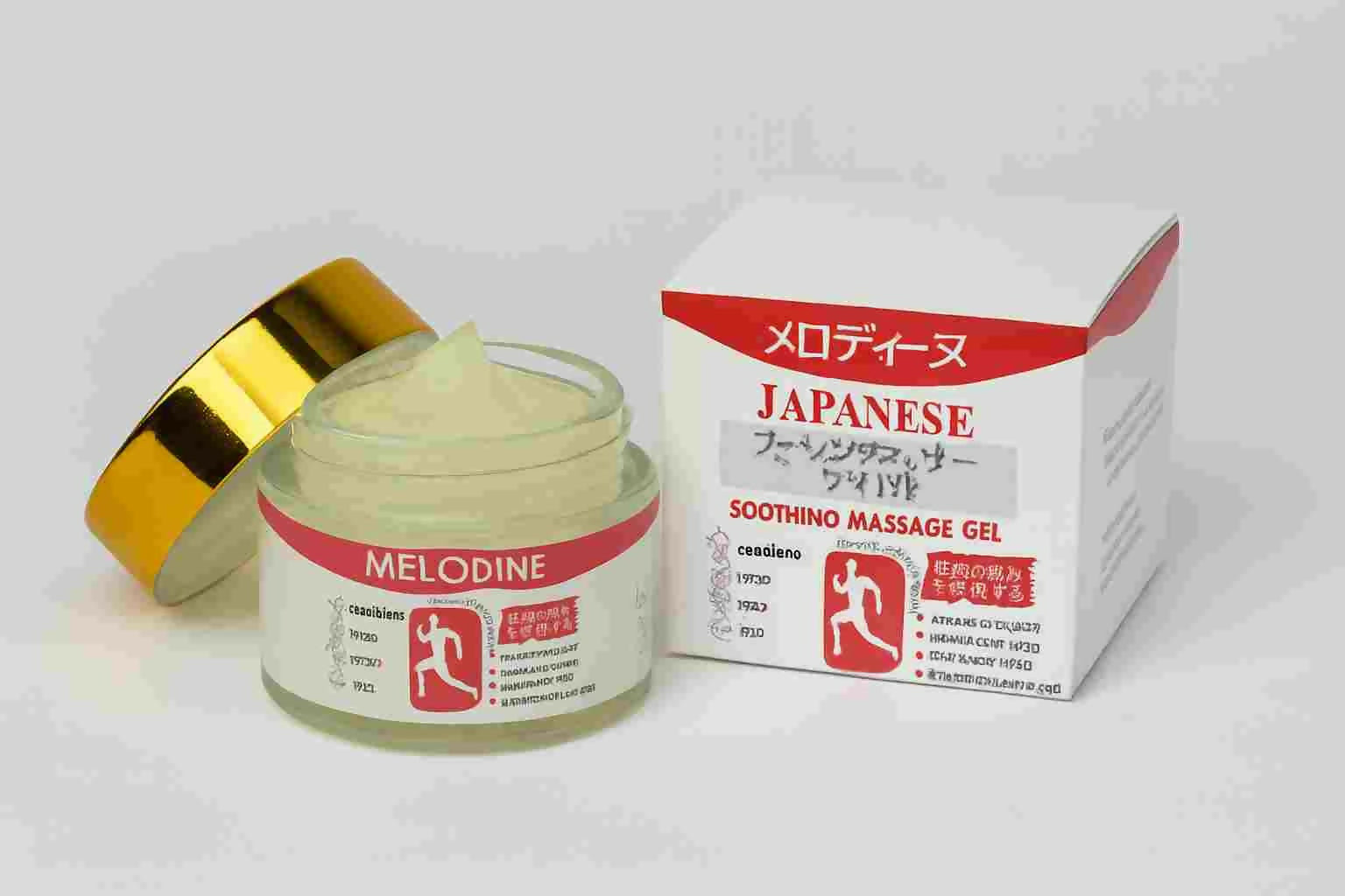MELODINE Japanese Soothing Massage Gel – Muscle & Joint Pain Relief Cream for Shoulder, Neck, Back & Knee – Fast-Absorbing Herbal Formula
