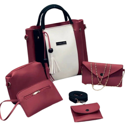 5pcs Set with Makeup Pouch, Wallet & Long Chain, Stylish & Practical Accessories