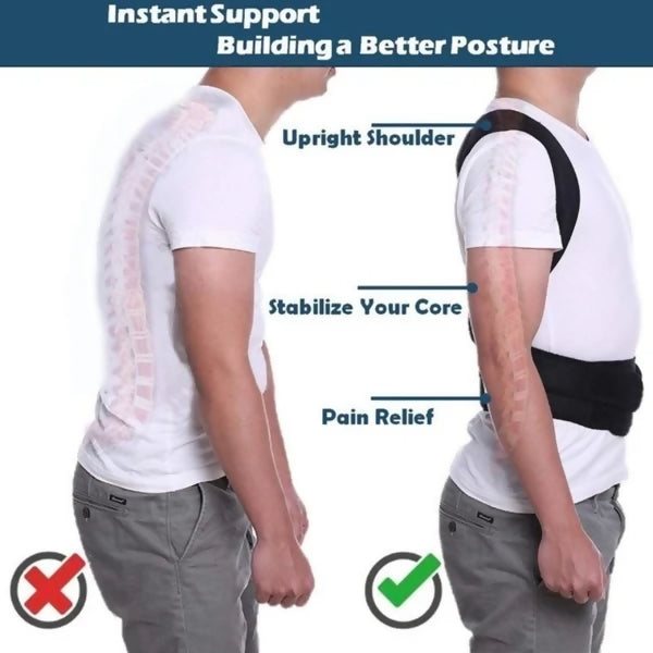 Back Pain Relief Posture Corrector Belt | Adjustable Support for Spine, Shoulder & Lumbar Alignment | XXXL, XXL, XL, Large