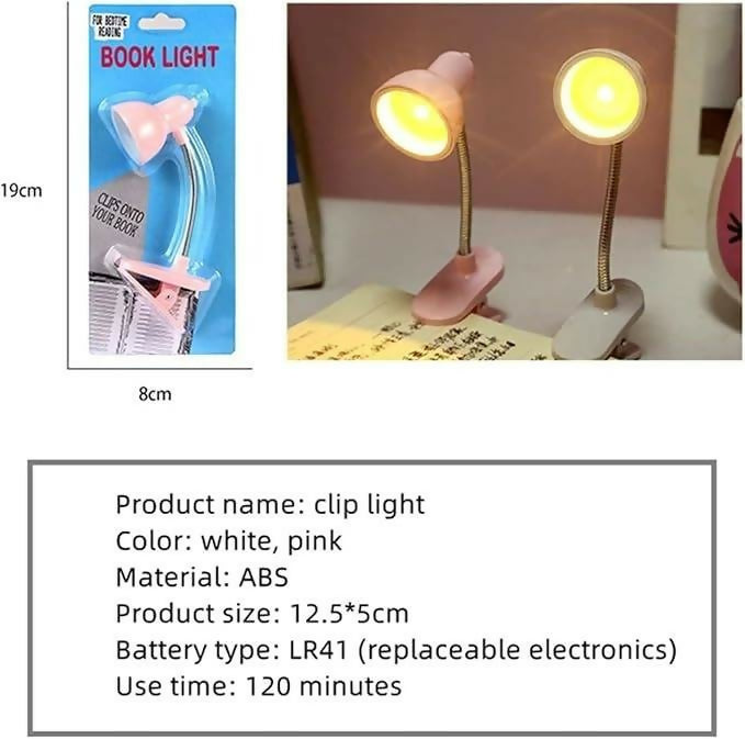 Mini Book Light With Clip – Cute Retro Night Lamp with 360° Flexible Gooseneck & Portable Reading Light for Bed
