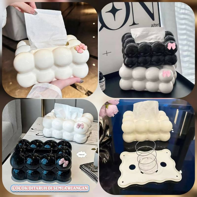 Bubble shap Tissue Box Holder | Non _ Slip Plastic cover for stylish storage | Random colour