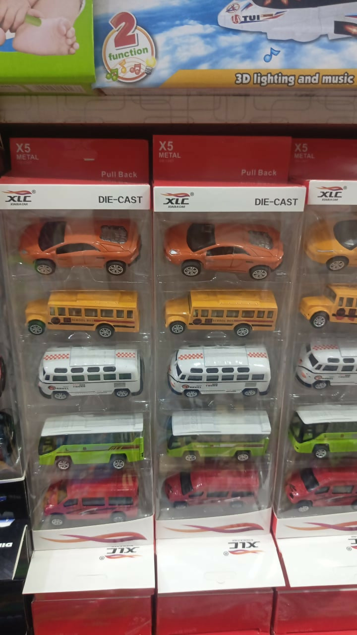 5-Piece Die-Cast Car & Bus Set