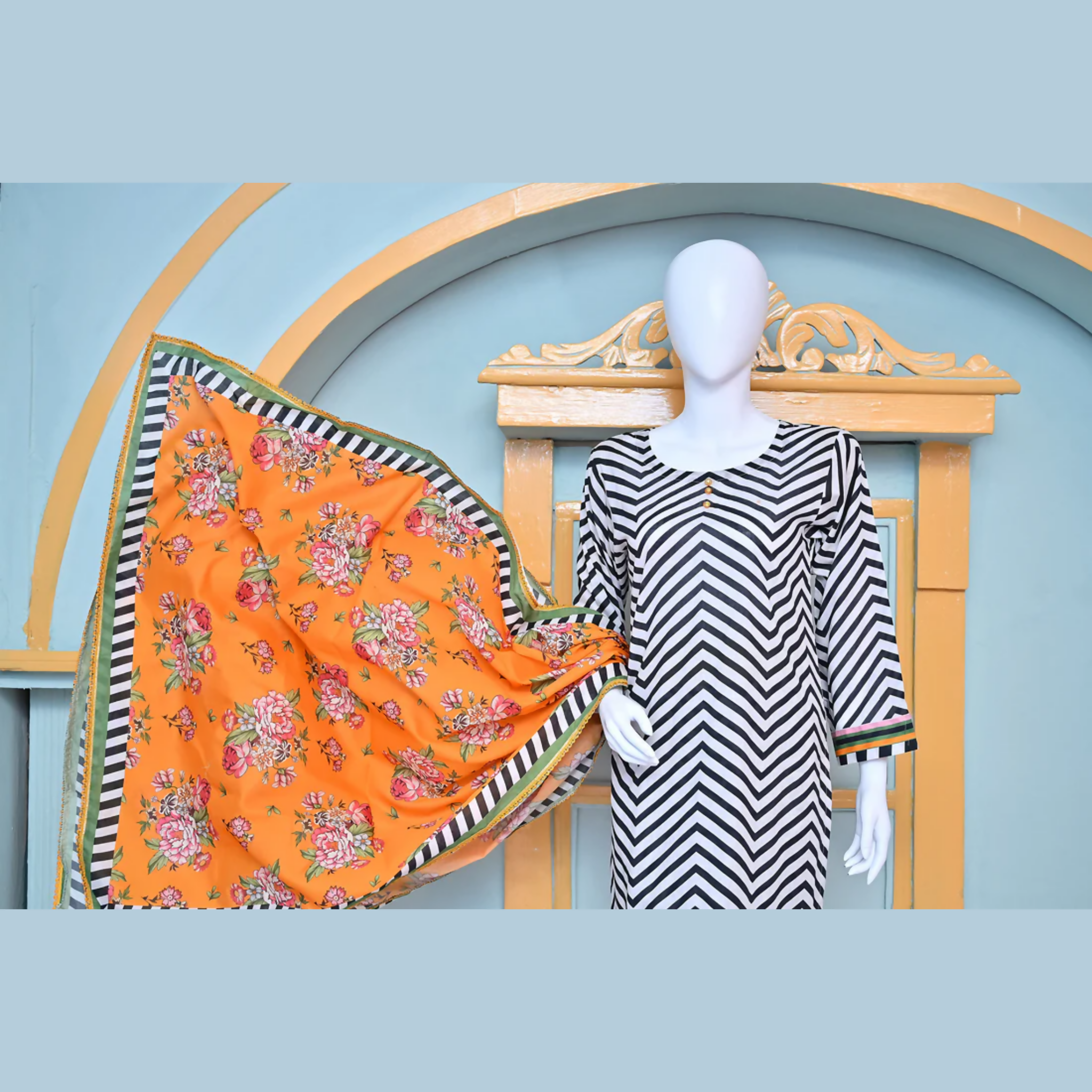 Stitched Suit, Pret 3 Piece Printed Lawn, Stylish & Comfortable