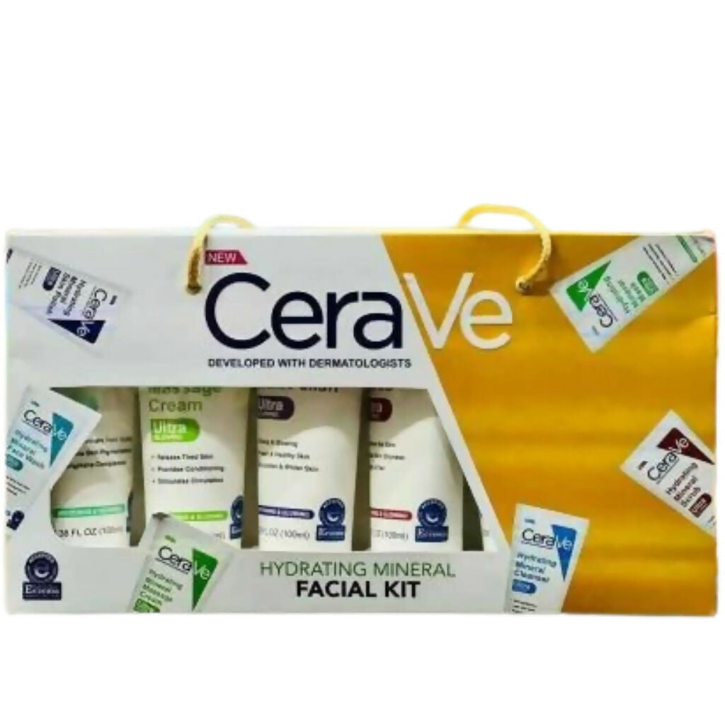 CeraVe 6 In 1 Hydrating Mineral Facial Kit, Deep Cleansing & Brightening