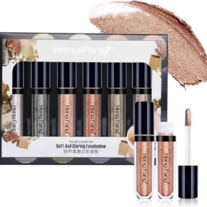HENG FANG 6 Pcs Liquid Diamond Glitter Eyeshadows Set – Waterproof, Long-Lasting, Vibrant Colors with Lightweight Texture for Bold & Sparkling Eye Makeup