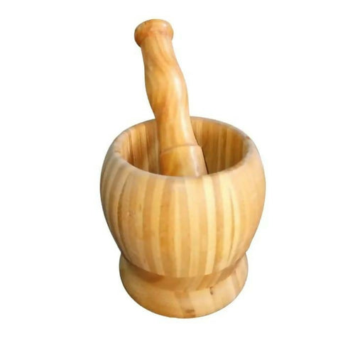 01 Set Wooden Pestle and MortarFor Crushing | Woden chattu watta for Grinding Nuts Dates and other Ingredients