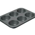 6-Cup Non-Stick Muffin Pan, Heavy-Duty Carbon Steel, for Baking