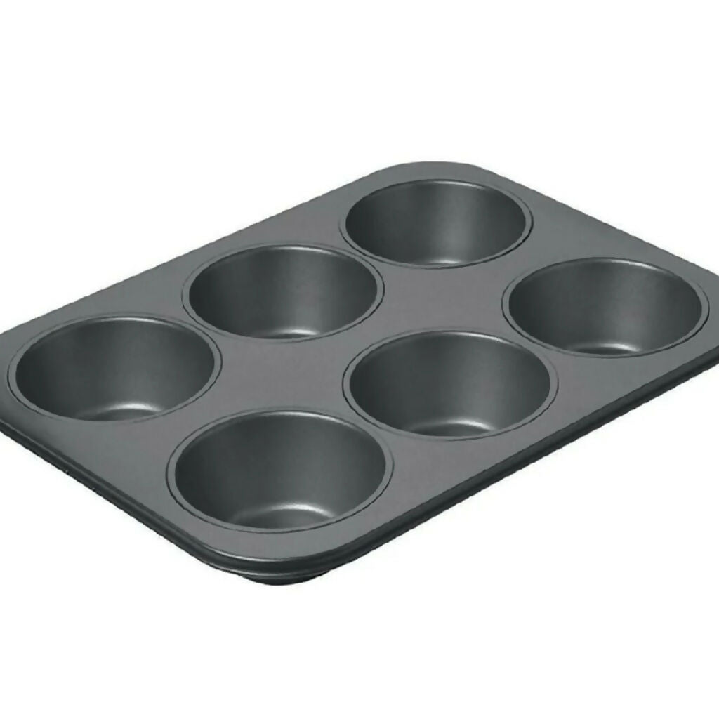 6-Cup Non-Stick Muffin Pan, Heavy-Duty Carbon Steel, for Baking