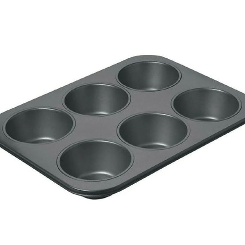 6-Cup Non-Stick Muffin Pan, Heavy-Duty Carbon Steel, for Baking