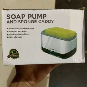 New Soap Pump Dispenser with Sponge | 2-in-1 Kitchen Dishwashing Liquid Dispenser & Sponge Holder for Easy Cleaning