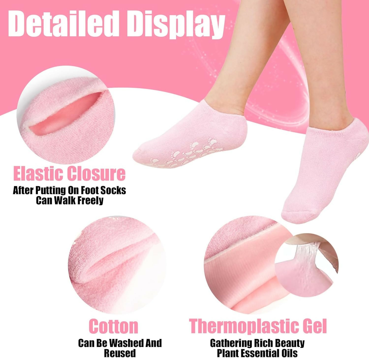 Moisturizing Spa Socks Silicone Gel Socks for Women Repairing Softening Dry Cracked Feet Comfortable Care (Random Color)