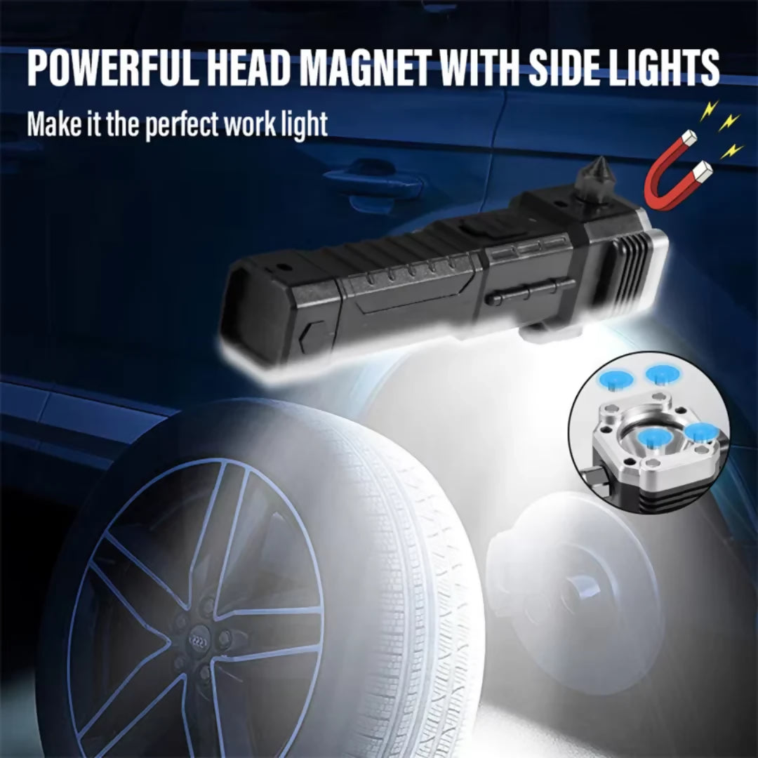 Multi-functional LED Flashlight ,torch ( Rechargeable ) with box (random Color)