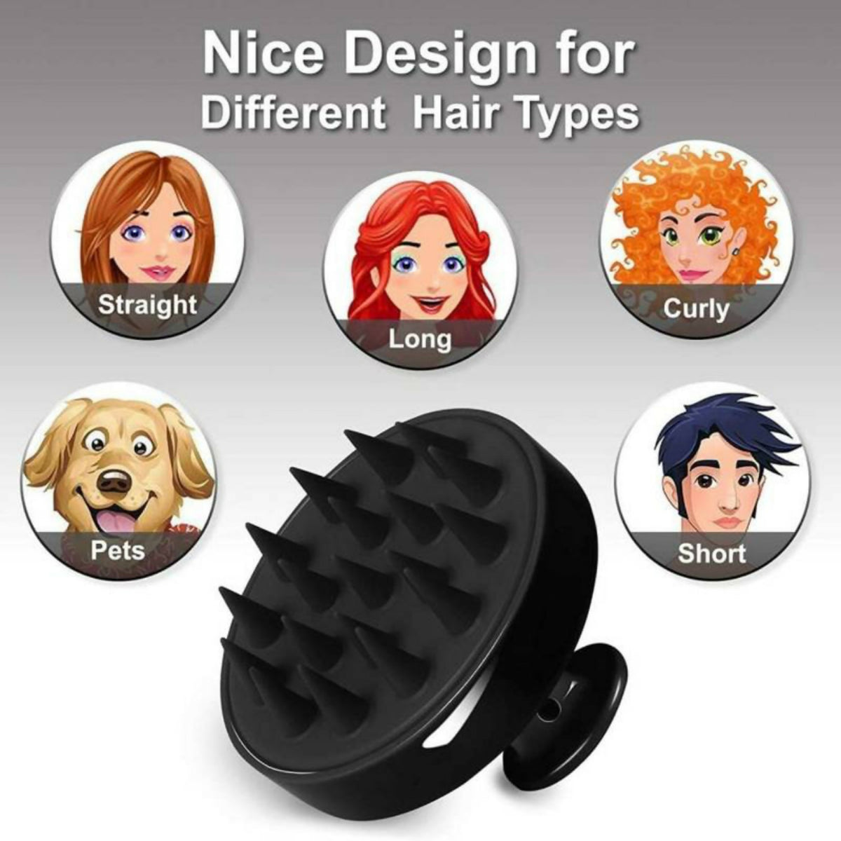 Scalp Shampoo Massager Brush with Soft Silicone Bristles | Hair & Scalp Scrubber | Random Color