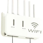 White WiFi Router Storage Box & Wall Mount Shelf Universal Cable Organizer | Space-Saving Holder for Modem, Set-Top Box & Smart Devices | Home & Office Use