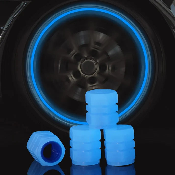 Fluorescent Tire Valve Stem Caps for Cars Bikes and Motorcycles