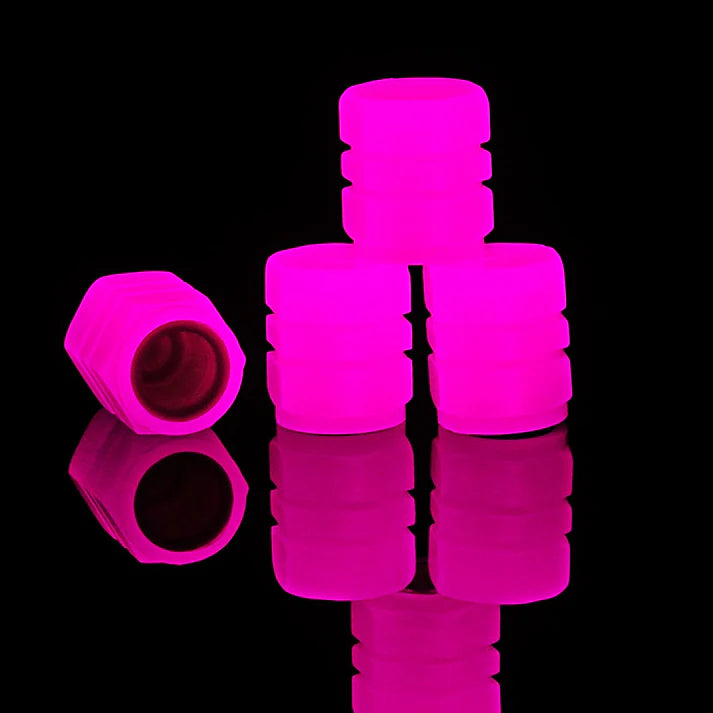 Fluorescent Tire Valve Stem Caps for Cars Bikes and Motorcycles
