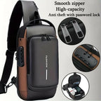 Anti-Theft Cross Body Bag With Password Lock Smooth Zippers And High-Capacity Storage For Secure Travel And Convenient Daily Use (Random Color)