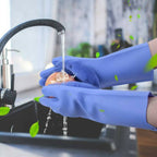 Silicone Dishwashing Gloves Pair | Reusable Heat Resistant Scrubber Cleaning Gloves