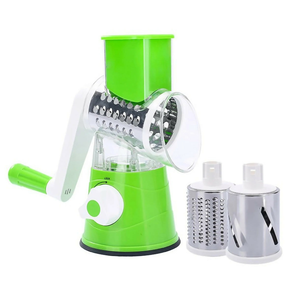 Manual 3‑in‑1 Vegetable Cutter & Drum Grater | Round Slicer | Multifunctional Kitchen Gadget