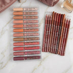 12 Pcs Lip Gloss Set + 12 Pcs Matte Lip Liner Set | Complete Lip Makeup Collection l Different Brand