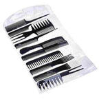 10 Pcs Professional Hair Styling Comb Set | Barber & Salon Hairdressing Combs Kit