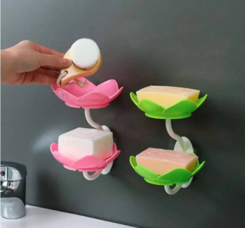 Lotus Flower Wall-Mounted Soap Holder – Self-Draining Bathroom & Kitchen Organizer – pack of 1