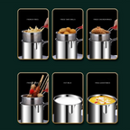 Stainless Steel Deep Fryer Pot with Strainer – Heavy-Duty Frying Pan for Home Kitchen Use – 1200ML Oil Capacity