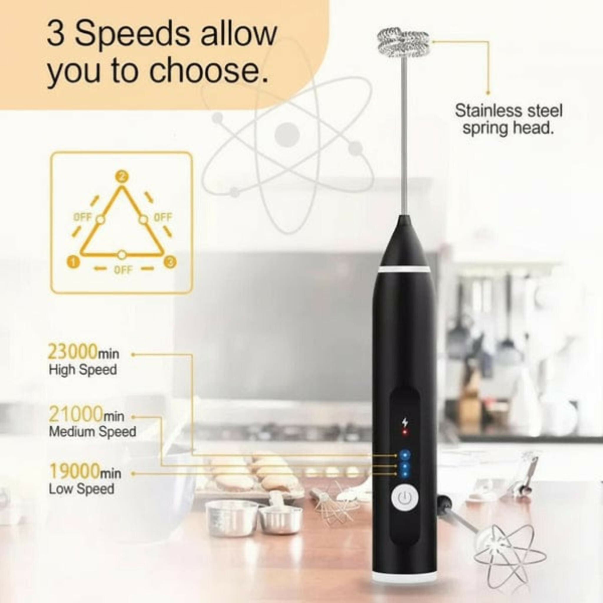 2 In 1 Electric Coffee Beater - Milk Frother And Egg Whisk - USB Electric Rechargeable Kitchen Tool For Versatile Mixing And Frothing