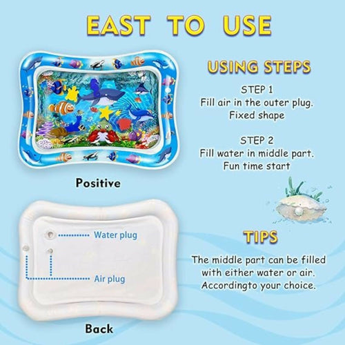 Inflatable Leakproof Tummy Time Water Mat for Kids