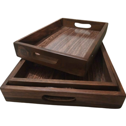 Wooden Tray Set