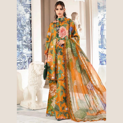 Unstitched Suit, Unique M.Prints on Pure Lawn, for Women