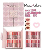 12 Pcs Mocallure High Pigmented Velvet Lip Gloss Set