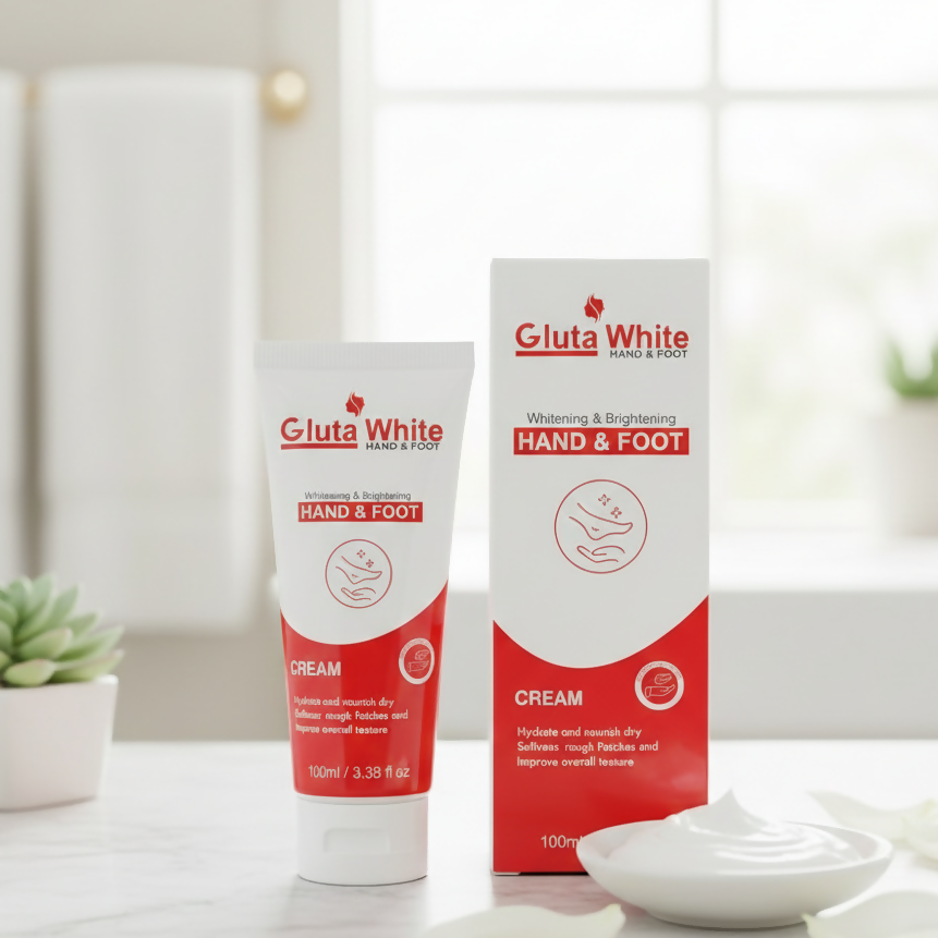 Gluta White Whitening & Brightening Hand & Foot Cream – Deep Moisturizing, Softening & Skin Repair Formula (100ml)