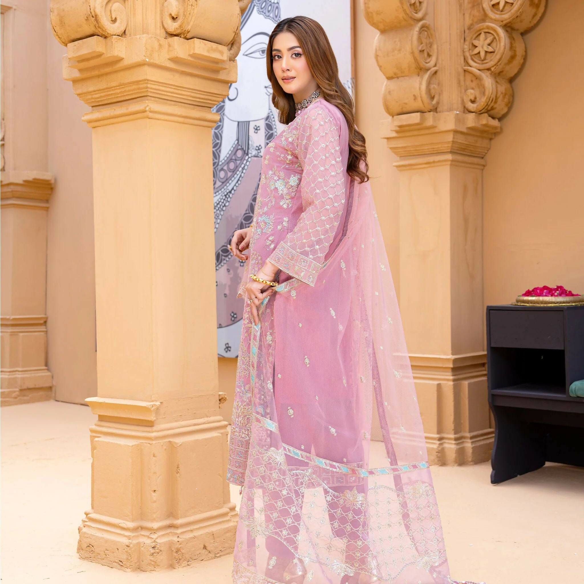 Semi Stitched Chiffon Suit