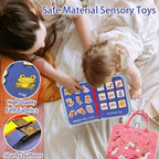 Reusable Montessori Busy Book for Toddlers | 4-Page Educational Activity Book with Stickers & Flashcards