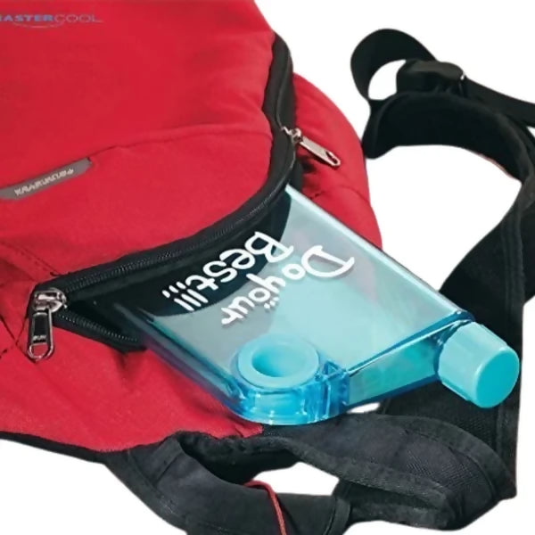 Blue/Black Ultra Slim Notebook Style Water Bottle 380ml | Portable Memo Bottle for Travel, School & Office