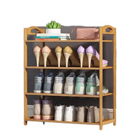 Shoe Rack Organizer, 4 Tier & Bamboo Wooden Made, for Home Organization