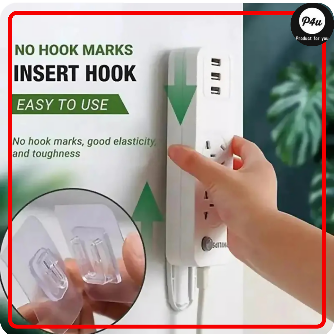 10 Pairs Heavy Duty Double-Sided Adhesive Wall Hooks Hanger