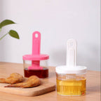 Oil Bottle with Silicone Brush – Durable Kitchen Tool for Easy Cooking and Baking Use.( Random Color)