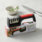 Professional 3-Stage Kitchen Knife Sharpener – Manual Sharpener for Steel & Ceramic Knives