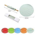 Silicone Dough Mat with Rolling Pin set | Extra Thick Non _ slip Baking Mat for Pizza & Bread (Random color )
