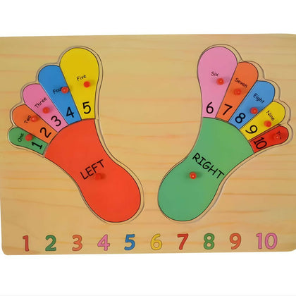 Wooden 1–10 Counting Puzzle Plate, Eco-Friendly, Educational Toy