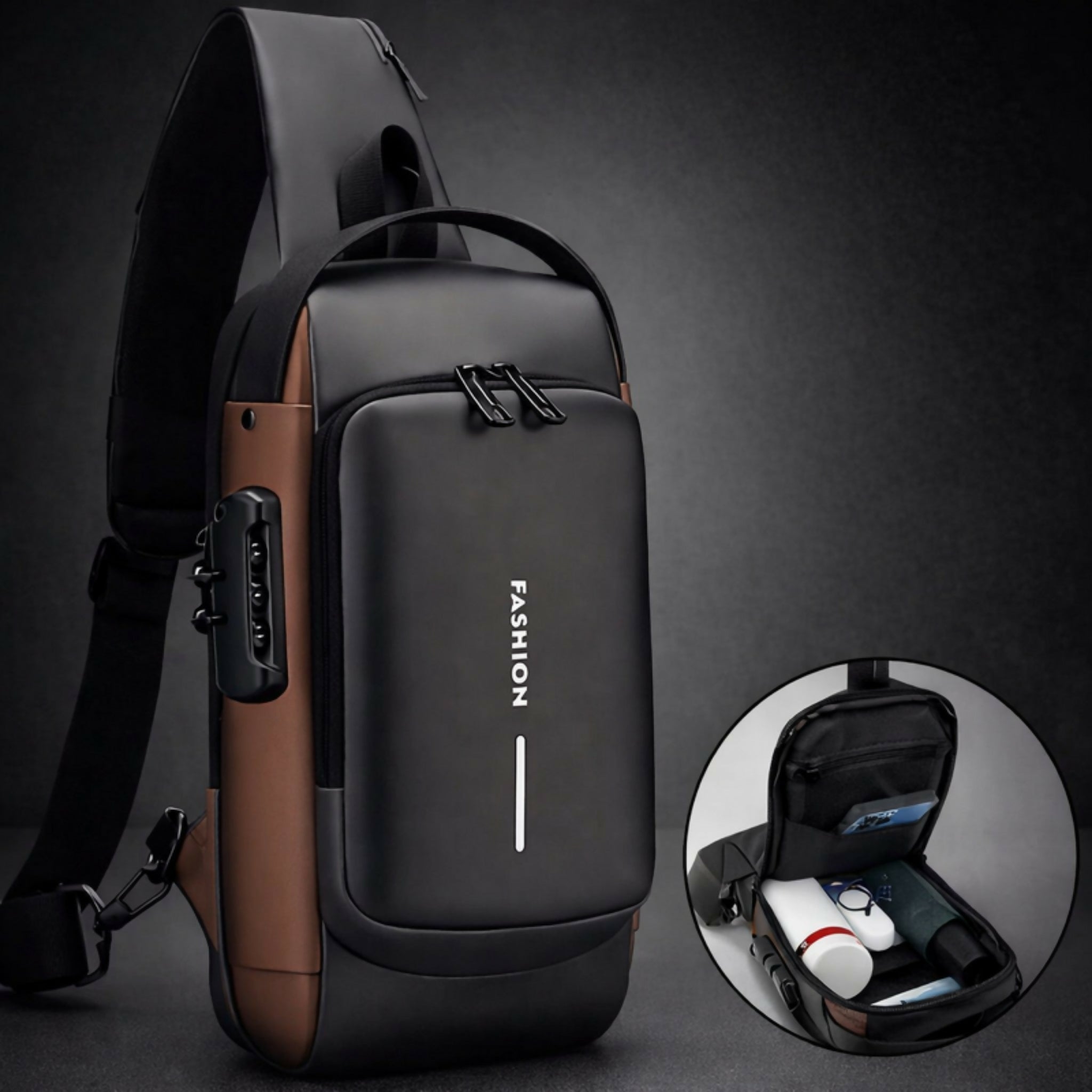 Premium Anti-Theft Sling Bag with Password Lock | Secure Crossbody Chest Bag for Travel & Daily Use
