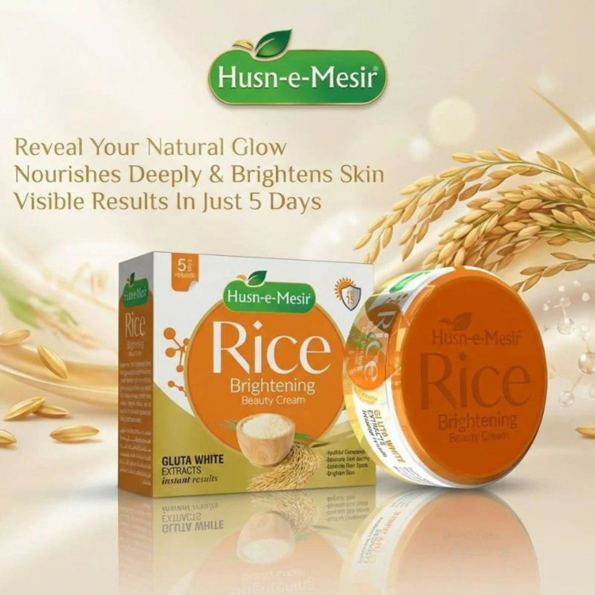 Rice Brightening Beauty Cream with Vitamin B3 | Spot-Less Glow & Skin Radiance Formula