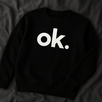 New Summer Collection Full Black Hoodie with OK Print for Men and Boys – Comfortable, Stylish & Casual Wear