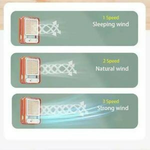 Rechargeable Portable Desktop Air Conditioner USB Mini Air Cooler Fan With Spray Humidifier Purifier | 3 Speed