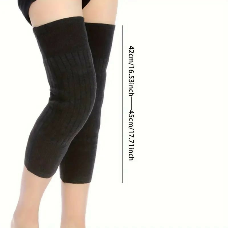 (1Pair) Knee Warmer Woolen Knee Cap For Men And Women (random Design)